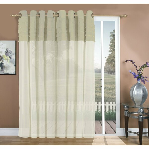 Ricardo Ricardo Geneva Pleated 2-Tone Grommet Patio Curtain Panel with Wand 02800-79-484-72